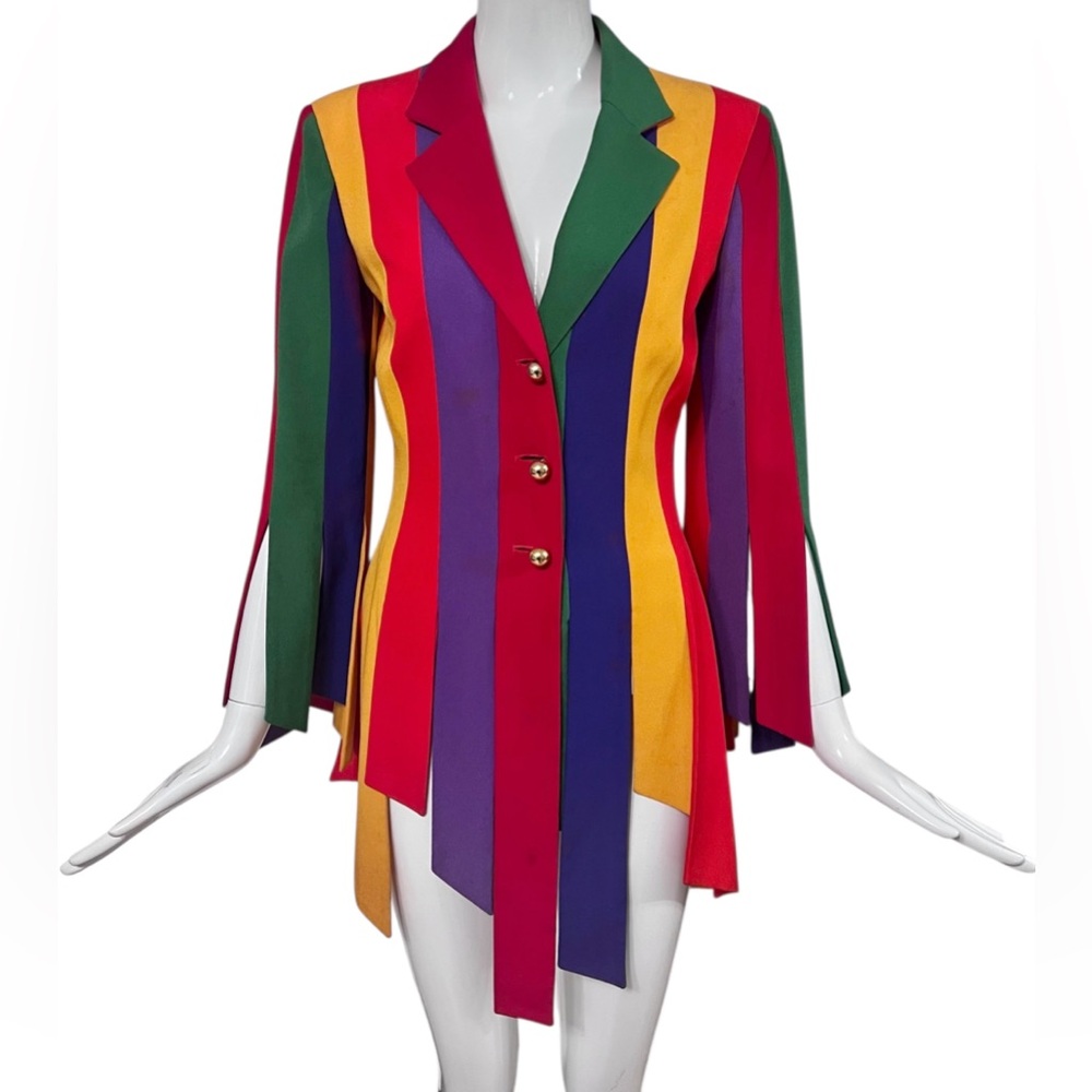 1990's Moschino Cheap & Chic Rainbow Fringe Jacket The Nanny